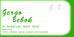 gergo bebok business card