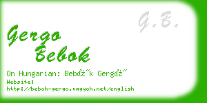 gergo bebok business card